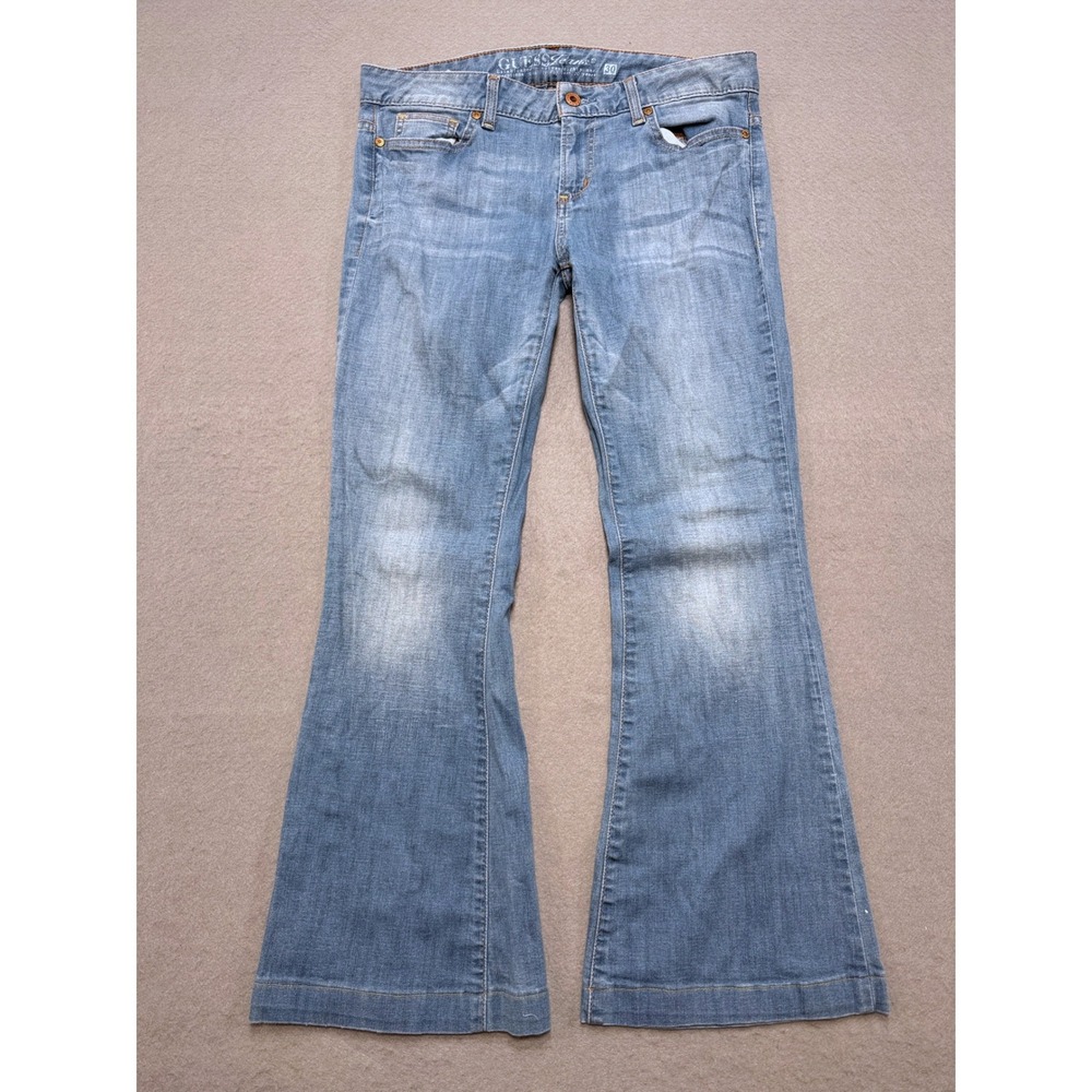 Guess Charlie Ultra Flare Jeans Womens 30 Blue Light Wash Low Rise Stretch Y2K